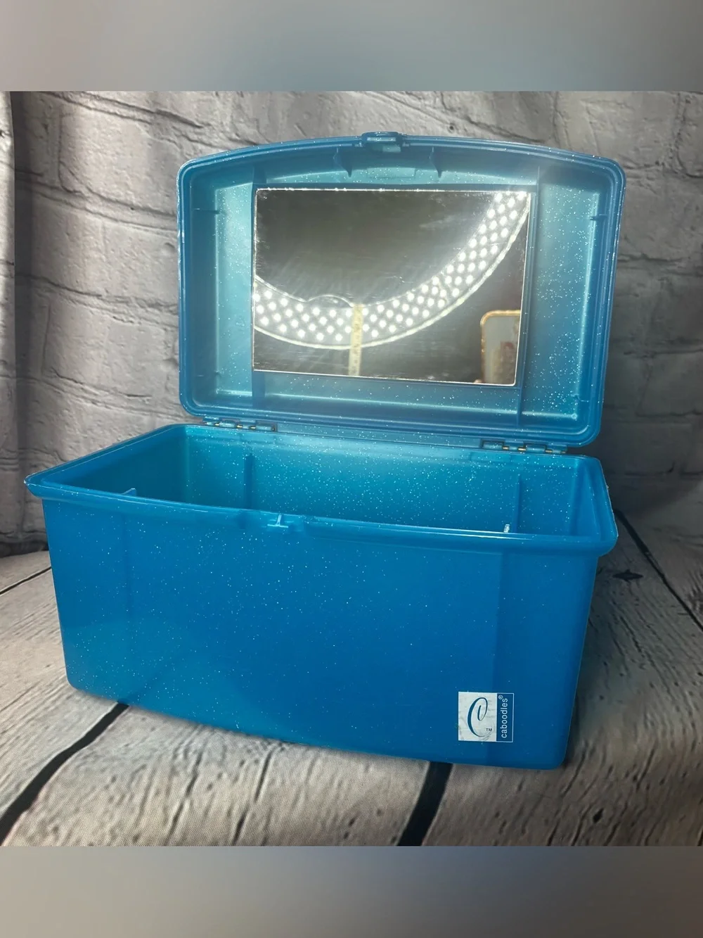 Vtg 90s y2k Caboodles Liquid Metallics 5620 Blue GLITTER Makeup Case Organizer